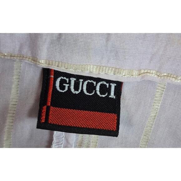 Gucci Lavender Stretch Button Up Blouse 3D White Satin Stripe XS - Picture 4 of 4